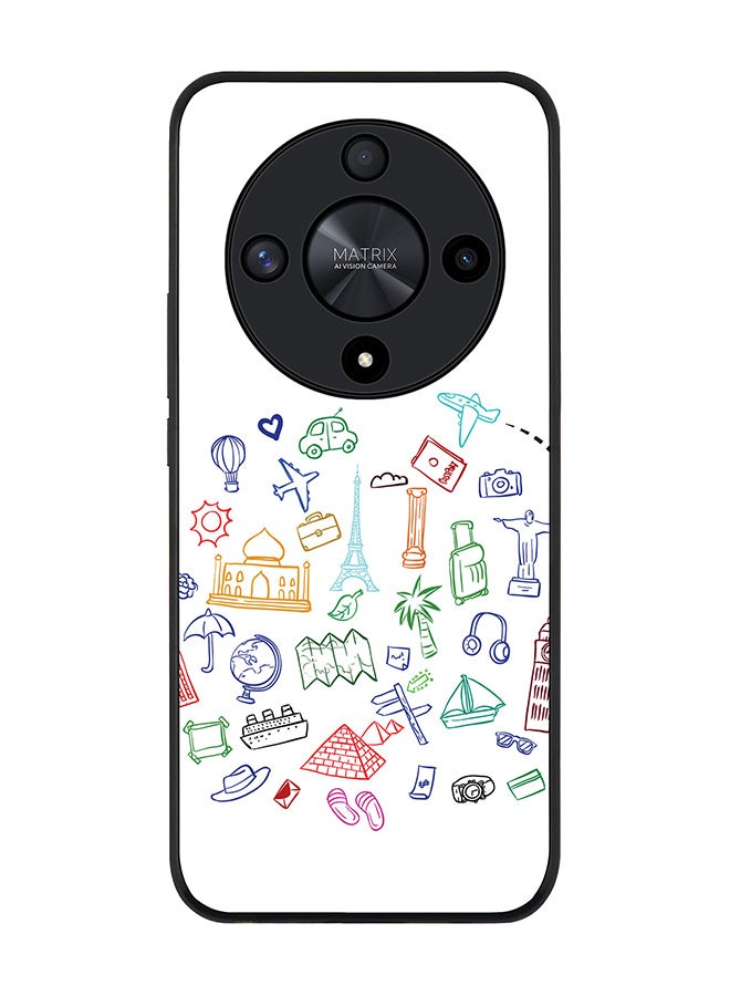 Stylizedd Rugged Black edge case for Honor X9b, Slim fit Soft Case Flexible Rubber Edges Anti Drop TPU Gel Thin Cover- Traveler - Image 1