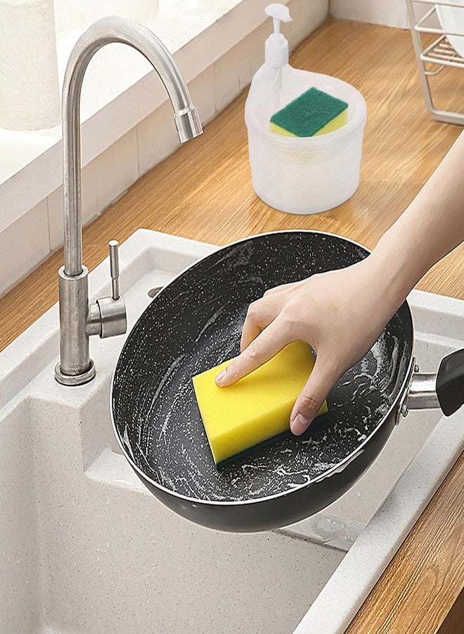 ELVORO Double Layer Soap Dispenser for Bathroom Accessories Dishwasher Liquid Holder Pump with Sponge Owner Kitchen Sink Accessories - Image 2