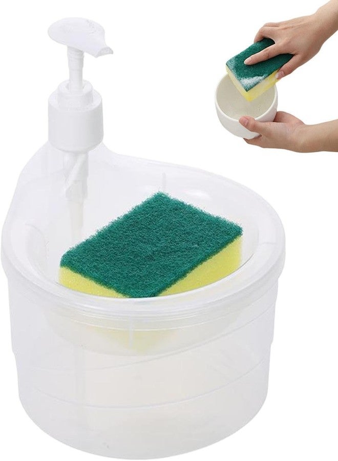 ELVORO Double Layer Soap Dispenser for Bathroom Accessories Dishwasher Liquid Holder Pump with Sponge Owner Kitchen Sink Accessories - Image 1
