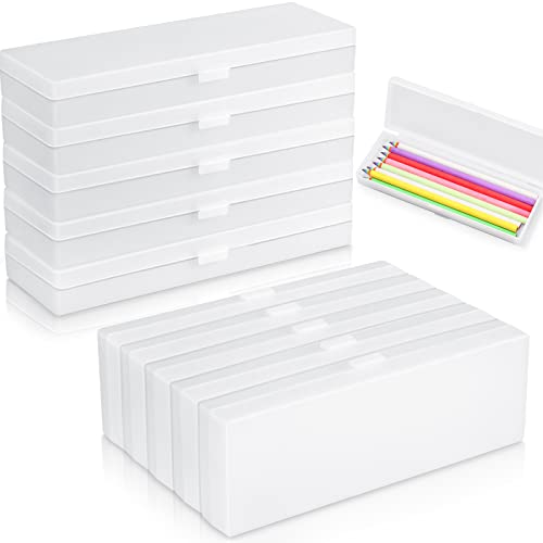 Yexiya 30 Pack Plastic Pencil Box Pencil Case Bulk 7. 2 x 2. 4 x 1 Inches Plastic Pen Storage with Hinged Lid for Pens Crayons School Office Supplies Organization(Clear) - Image 1