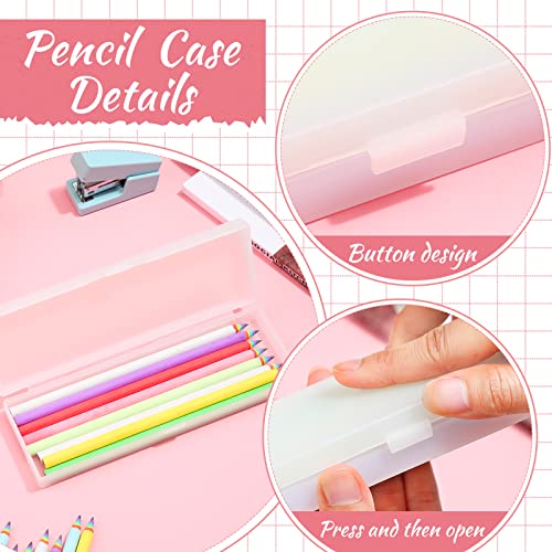 Yexiya 30 Pack Plastic Pencil Box Pencil Case Bulk 7. 2 x 2. 4 x 1 Inches Plastic Pen Storage with Hinged Lid for Pens Crayons School Office Supplies Organization(Clear) - Image 5