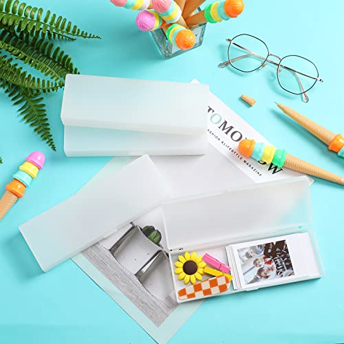 Yexiya 30 Pack Plastic Pencil Box Pencil Case Bulk 7. 2 x 2. 4 x 1 Inches Plastic Pen Storage with Hinged Lid for Pens Crayons School Office Supplies Organization(Clear) - Image 4