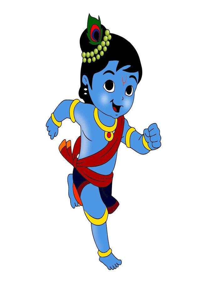 Sticker Yard Running Krishna Vinyl Wall Sticker for Living Room/Bedroom/Office and All Decorative Wall Stickers 40X63 CM - Image 1