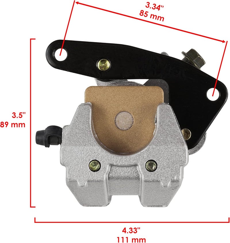 Caltric Front Left Right Brake Caliper with Pad Compatible with Yamaha Kodiak 450 Yfm450 4X4 2003-2006 2018 - Image 3