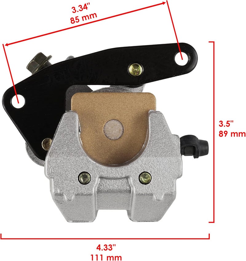 Caltric Front Left Right Brake Caliper with Pad Compatible with Yamaha Kodiak 450 Yfm450 4X4 2003-2006 2018 - Image 2