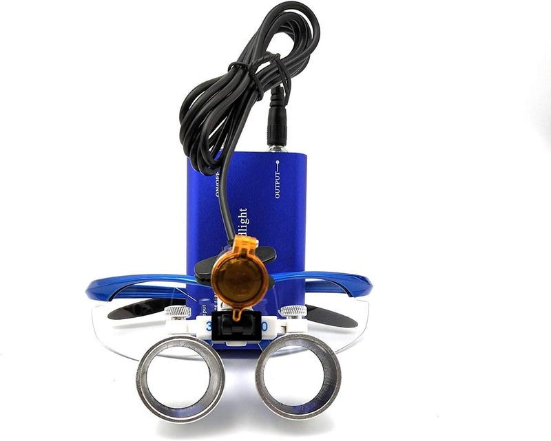 EAST Brand 3.5X 420mm Working Distance Optical Glass Surgical Binocular Loupes and LED Head Light Lamp with Filter Aluminum Box Style (Blue) - Image 3