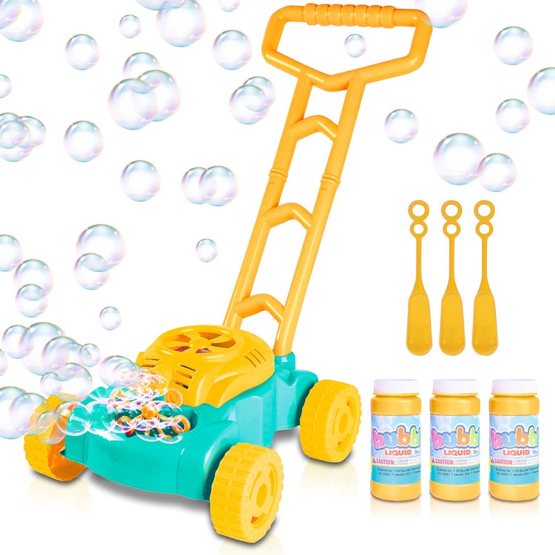 ArtCreativity Bubble Lawn Mower for Kids Electronic Bubble Blower Machine Summer Outdoor Push Toys for Kids First Birthday Gift for Boys and Girls GenderNeutral - Image 2