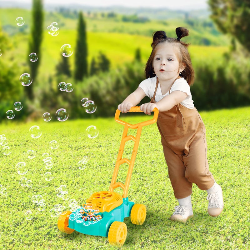 ArtCreativity Bubble Lawn Mower for Kids Electronic Bubble Blower Machine Summer Outdoor Push Toys for Kids First Birthday Gift for Boys and Girls GenderNeutral - Image 3