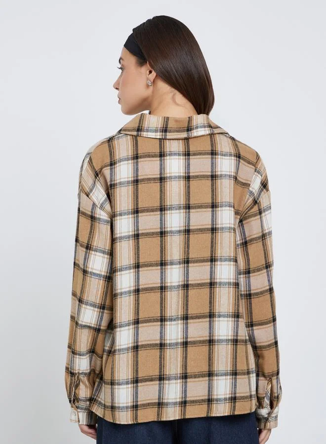 Take Two Take Two Women Checked Long Sleeve Oversized Shirt