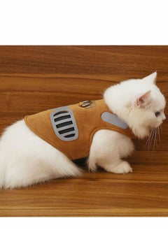 واي آند دي Cat Harness and Leash for Walking, Kitten Escape Proof Harnesses, Adjustable Soft Mesh Breathable Kittens Vest Dog with Reflective Strip Cats Small Pet (Brown)  - Image 5