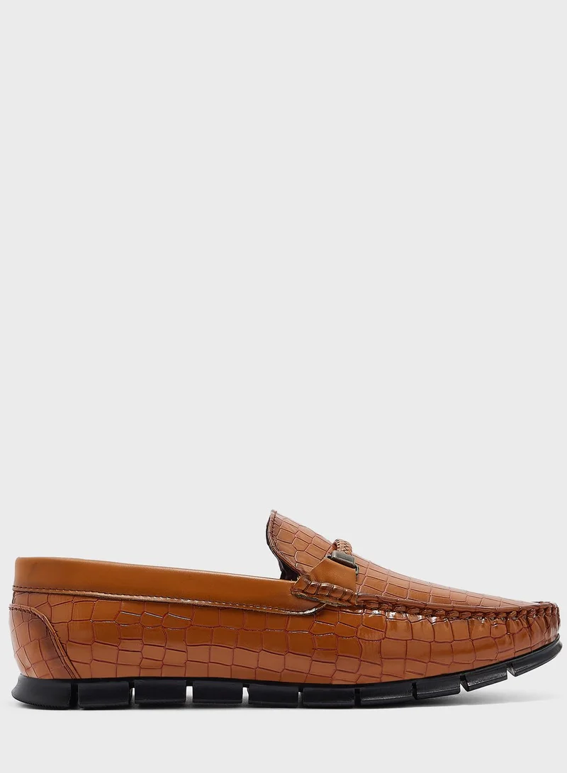 Robert Wood Croc Embossed Loafers