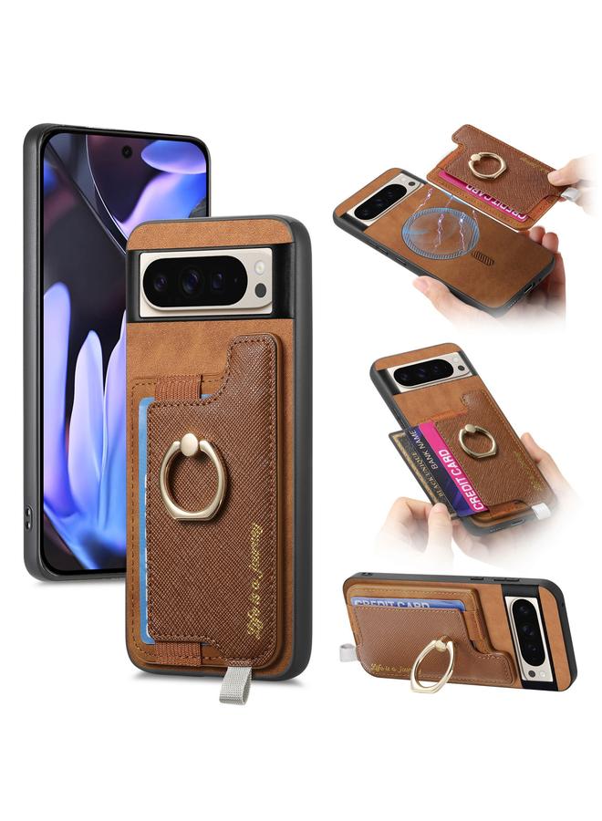 S-TOP Case For Google Pixel 9 / 9 Pro Retro Magsafe Magnetic PU Back Cover Phone Case - Image 1