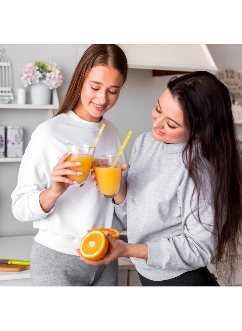 SUNSAR 100 Pack Yellow Paper Straws, Disposable Yellow Paper Straws Degradable Drinking for Lemonade, Daily Use, Birthday and Holiday Party - Image 5