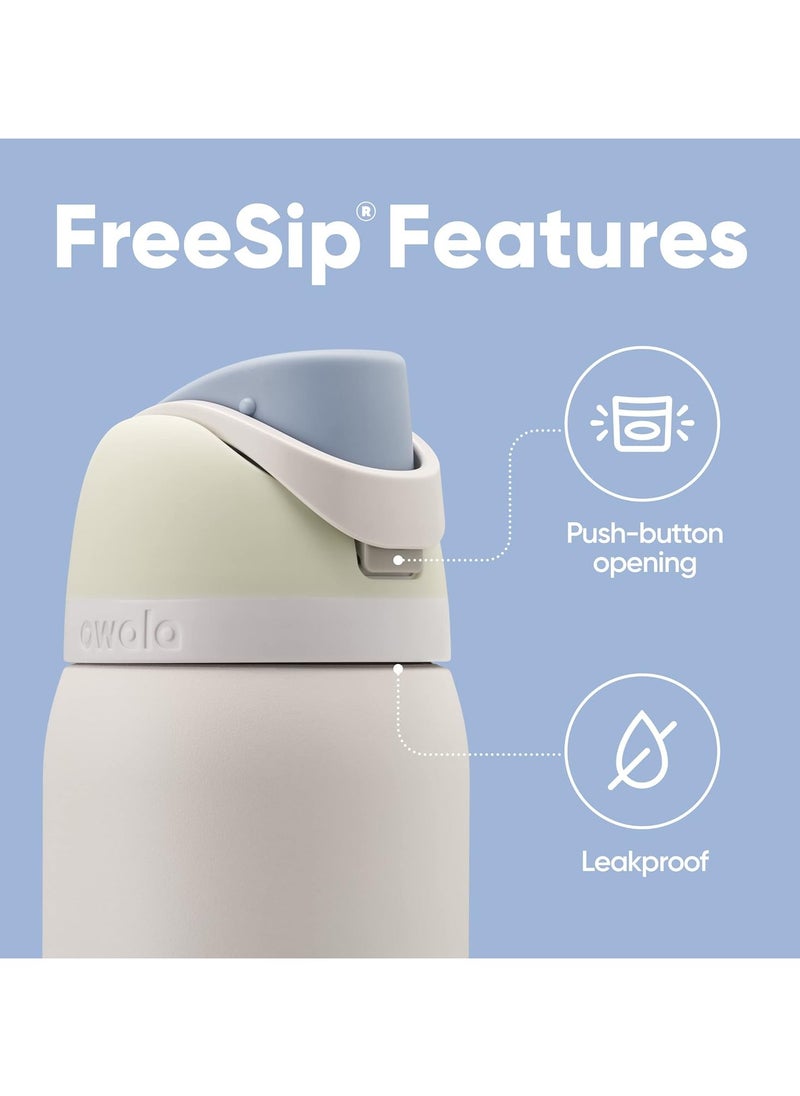 Owala Owala FreeSip Insulated Stainless Steel Water Bottle with Straw for Sports and Travel, BPA-Free, 24oz, Iced Breeze  - Image 2