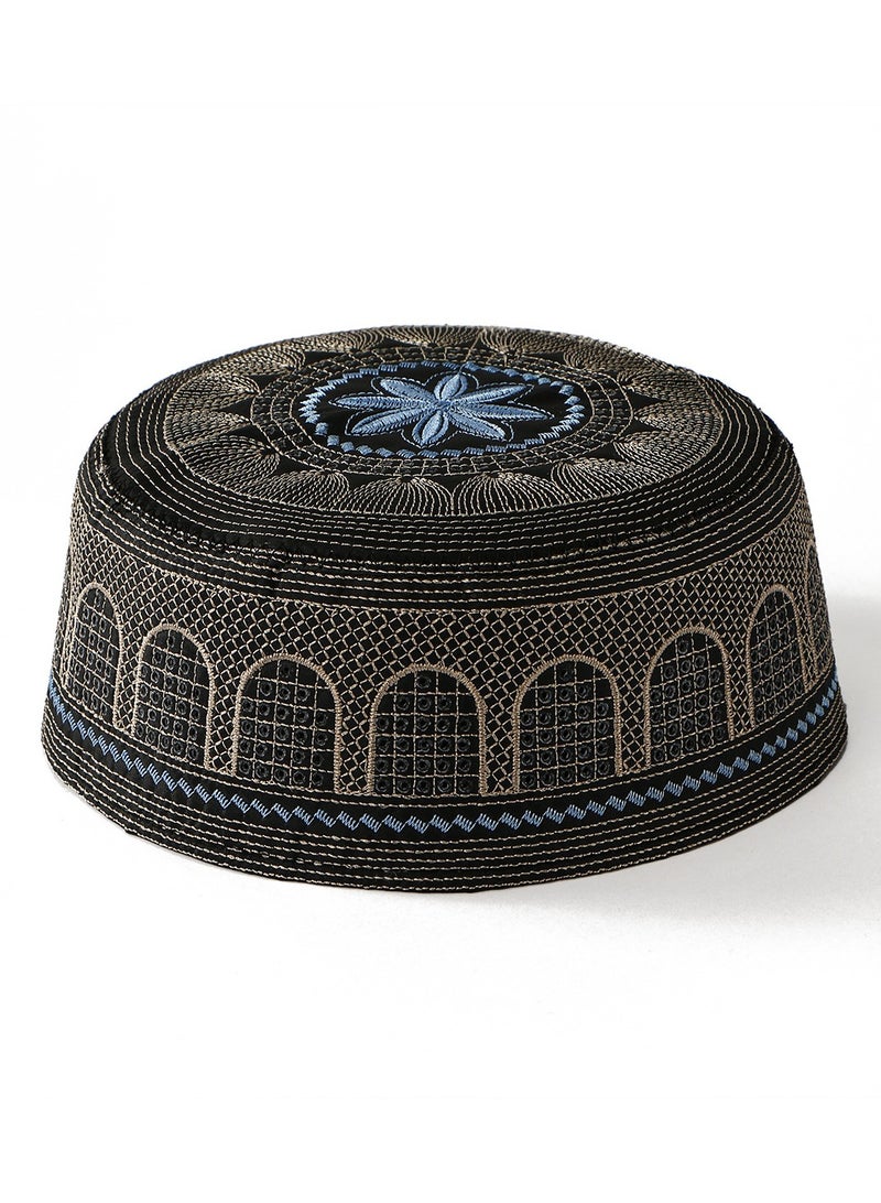 قبعة رمضان كوفية مطرزة تركيًا للرجال المسلمين