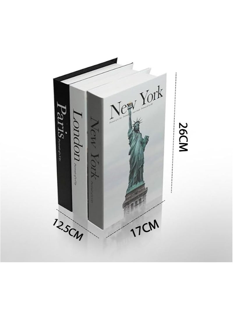 Apustim Decorative Books for Coffee Table Decor，3 Pieces Stylish Room Decor Aesthetic Faux Books for Home Decor，Stacked Book Decor Bookshelf，Entryway，Console Table，Mantel Decor - Image 2