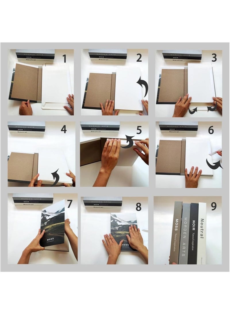 Apustim Decorative Books for Coffee Table Decor，3 Pieces Stylish Room Decor Aesthetic Faux Books for Home Decor，Stacked Book Decor Bookshelf，Entryway，Console Table，Mantel Decor - Image 4