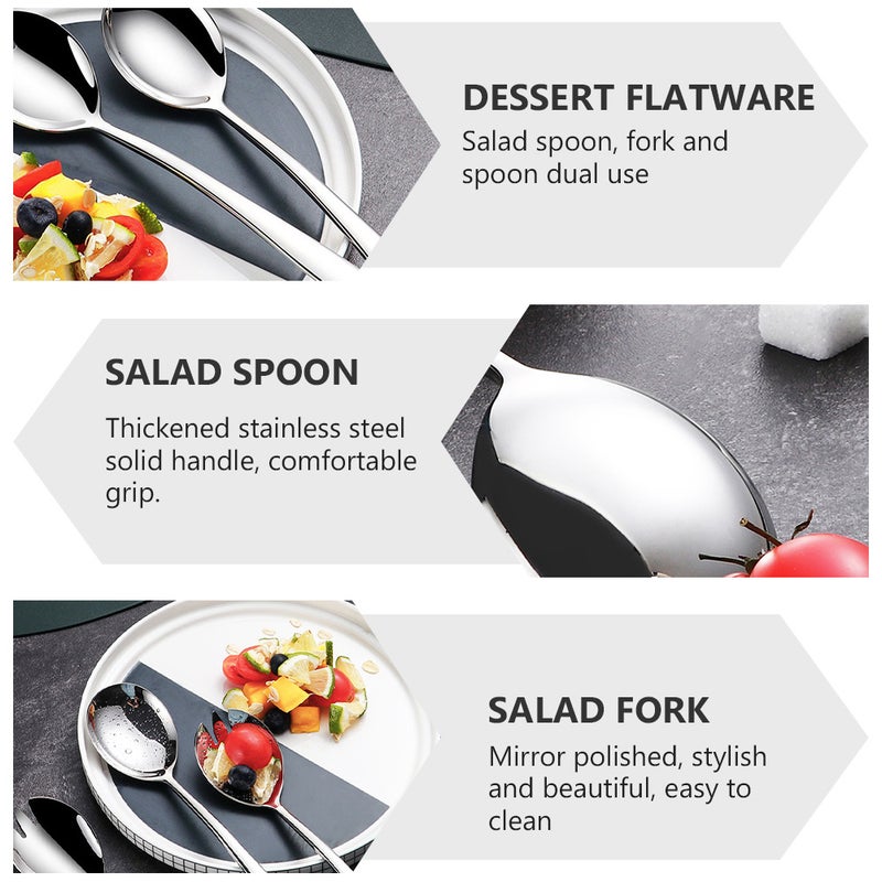 🍳 طقم ملاعق وشوك سلطة من الستانلس ستيل متينة للفواكه والحلويات - Image 5