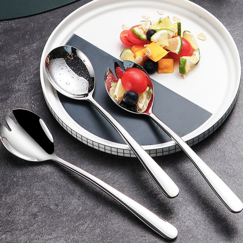 🍳 طقم ملاعق وشوك سلطة من الستانلس ستيل متينة للفواكه والحلويات - Image 1