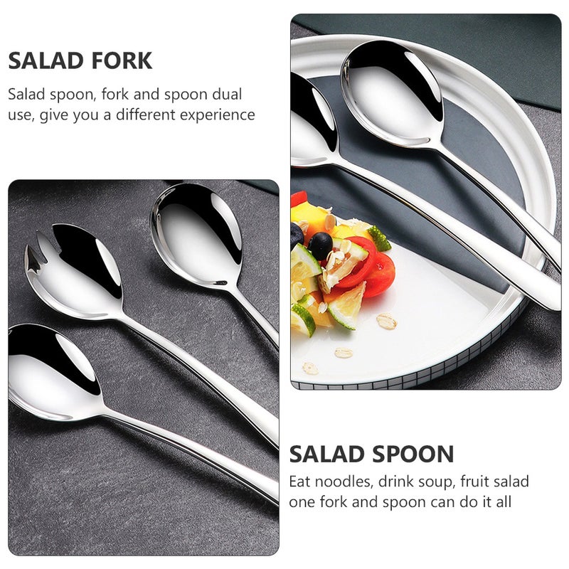🍳 طقم ملاعق وشوك سلطة من الستانلس ستيل متينة للفواكه والحلويات - Image 4