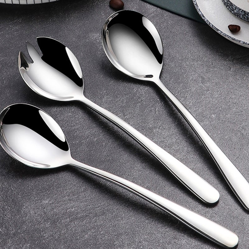 🍳 طقم ملاعق وشوك سلطة من الستانلس ستيل متينة للفواكه والحلويات - Image 3