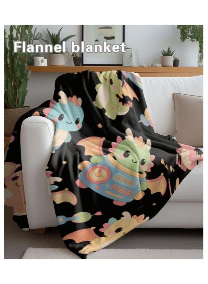 عام بطانية رقيقة من الفانيلا الكرتونية للأطفال أو الطلاب (دافئة ومريحة ومناسبة للنوم والألعاب) 100 سم * 150 سم - Image 3