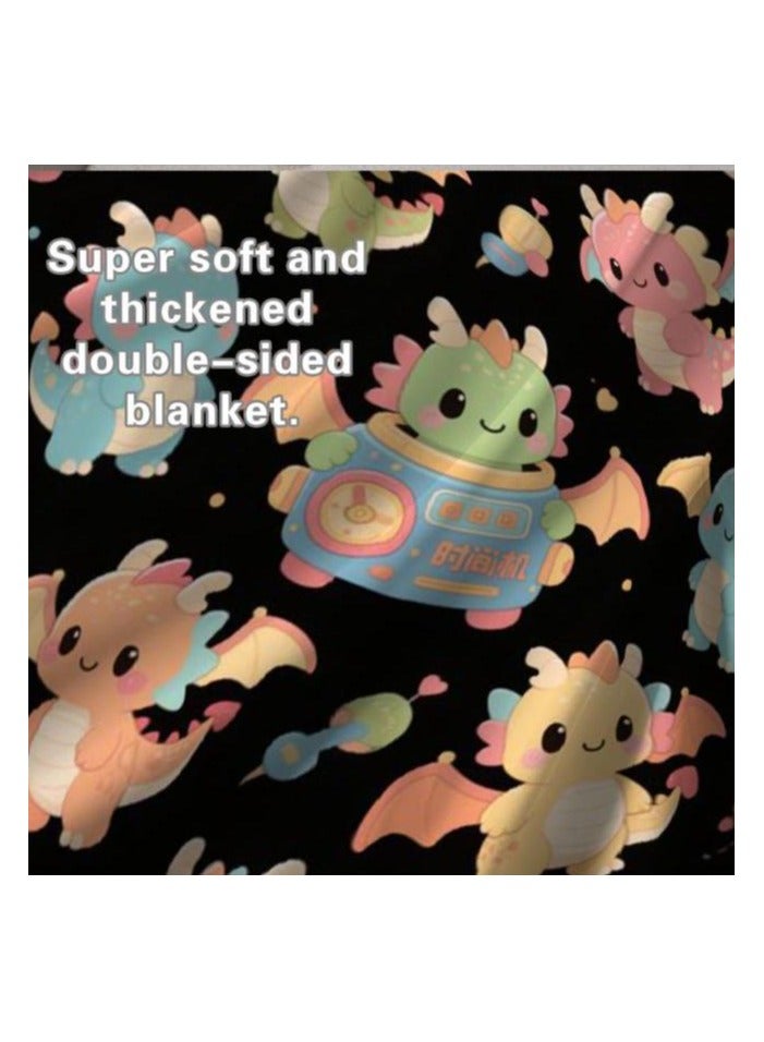 عام بطانية رقيقة من الفانيلا الكرتونية للأطفال أو الطلاب (دافئة ومريحة ومناسبة للنوم والألعاب) 100 سم * 150 سم - Image 5