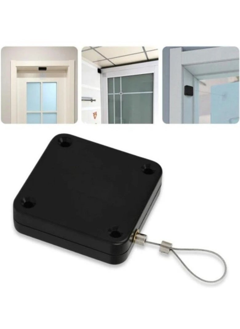 Generic Automatic Sensor Door Closer Punch-free Adjustable Surface Door Stopper Automatically Close Door Bracket Closer telescopic door device wooden door closed sliding door wire pull rope Home Improvement  - Image 2