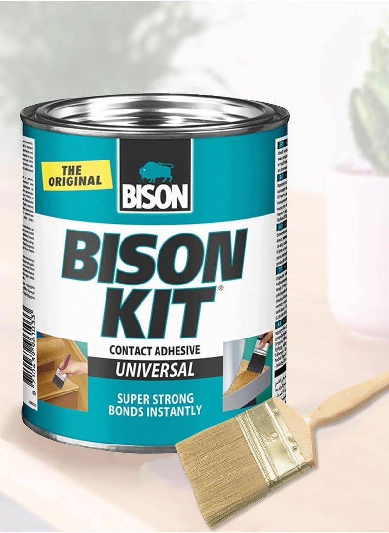 BISON KIT Bison Kit Glue and Brush - Highly Adhesive Contact Adhesive- Super-strong universal contact adhesive based on neoprene rubber- immediate bonding  - Image 1