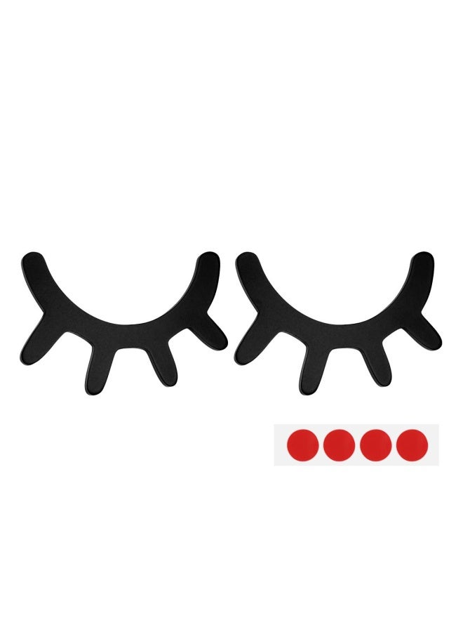 Vosarea Sleepy Eyes Wall Decor Eyelash Wall Decoration Wooden Eyelash Wall Stickers Wooden Decal Props For Decor Nursery Baby Room Kids Bedroom Wall Art Black - Image 5