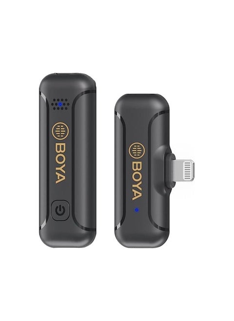 BOYA BY-WM3T2-D1 Wireless Lavalier Microphone for iPhone iPad, 2.4GHz Plug Play Lapel Clip-on Mic Cordless Omnidirectional Mini Condenser Mic for Interview Video Podcast Vlog YouTube Recording TX+RX