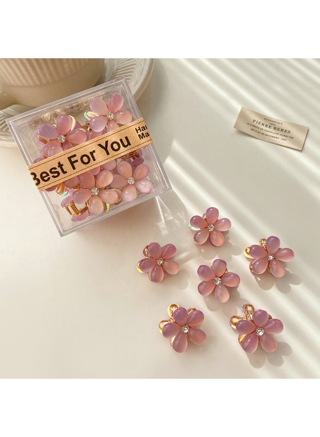 6Pcs New Flower-Shaped Metal Hair Clips, Petal-Shaped Hair Clips For Women, Bangs Clips, And Fringe Hair Accessories Pink - Image 1