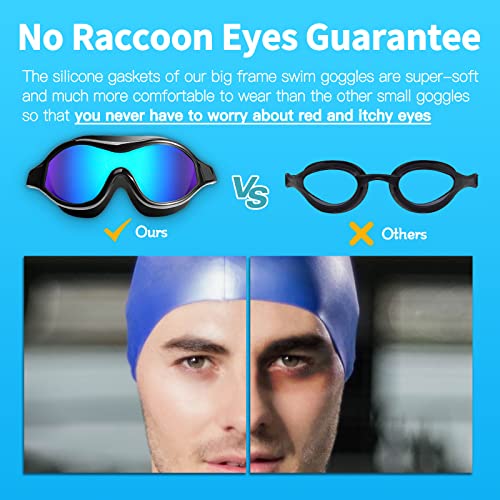 Seago Swim Goggles No Leaking Anti-Fog Swimming Goggles for Adult Men Women Youth Junior with Soft Silicone Gasket, UV Protection Waterproof 180° Clear Vision, Triathlon Pool Goggles Swim Glasses - Image 2