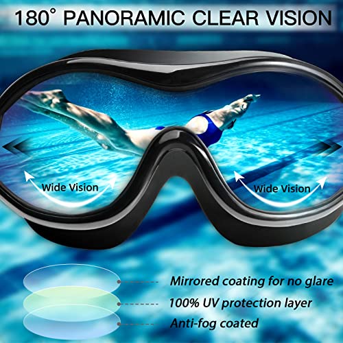 Seago Swim Goggles No Leaking Anti-Fog Swimming Goggles for Adult Men Women Youth Junior with Soft Silicone Gasket, UV Protection Waterproof 180° Clear Vision, Triathlon Pool Goggles Swim Glasses - Image 5