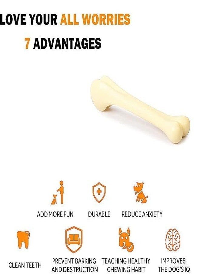D&C PAWS Durable Natural Rubber Long Chew Bone Toy Ideal for Aggressive Chewers Dogs and Puppies White Bone Shape Chew Toy for Dogs Training & Play - Image 3