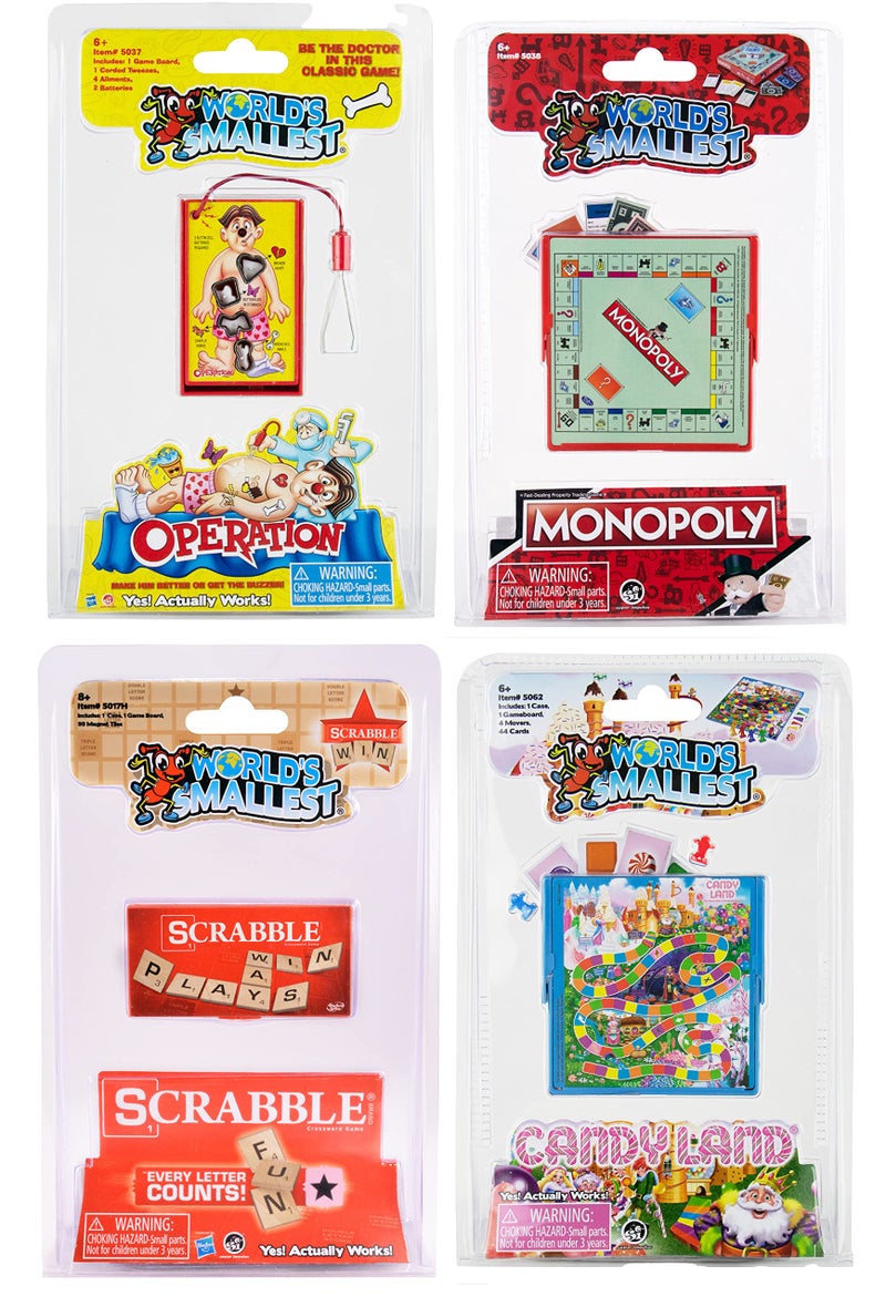 World's Smallest Worlds Smallest Board Games Set of 4  Scrabble Monopoly Operation Candy Land Bundle - Image 2