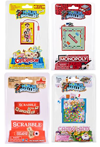 World's Smallest Worlds Smallest Board Games Set of 4  Scrabble Monopoly Operation Candy Land Bundle - Image 1