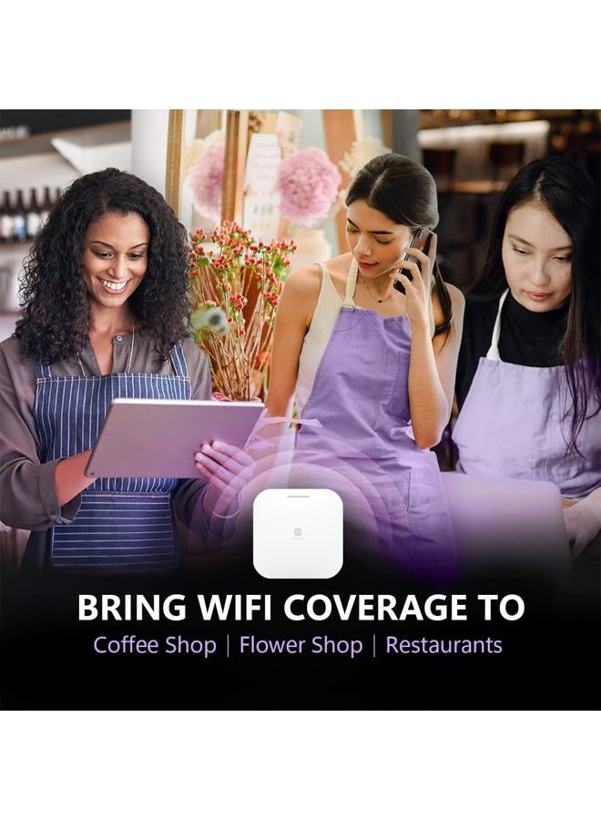 EnGenius نقطة وصول داخلية لاسلكية بنظام الشبكة المتماسكة AP 4X4 Wi-Fi 6 PoE ثنائي النطاق AX3600 2.5Gbe PoE+ خيارات التحكم السحابي والتطبيق والمحلي WPA3، MU-MIMO، الشبكة المتماسكة والتنقل السلس بدون محول - EWS276-FIT - Image 5