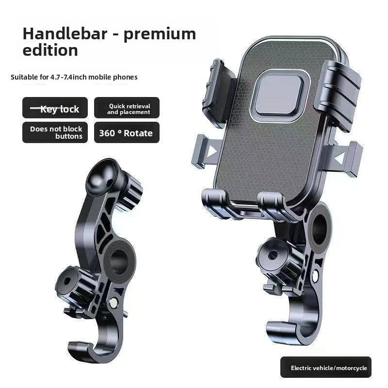 سجيت حامل هاتف للدراجات مزوّد بخُطاف، وحامل هاتف للدراجات النارية، ومشبك هاتف على المقود، ومشبك هاتف للسكوتر مناسب لهواتف iPhone و Samsung - Image 5
