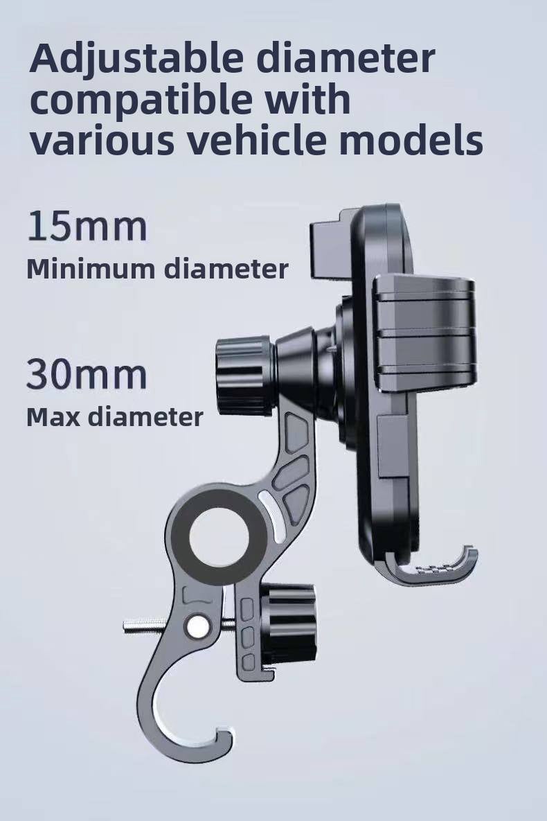 سجيت حامل هاتف للدراجات مزوّد بخُطاف، وحامل هاتف للدراجات النارية، ومشبك هاتف على المقود، ومشبك هاتف للسكوتر مناسب لهواتف iPhone و Samsung - Image 4