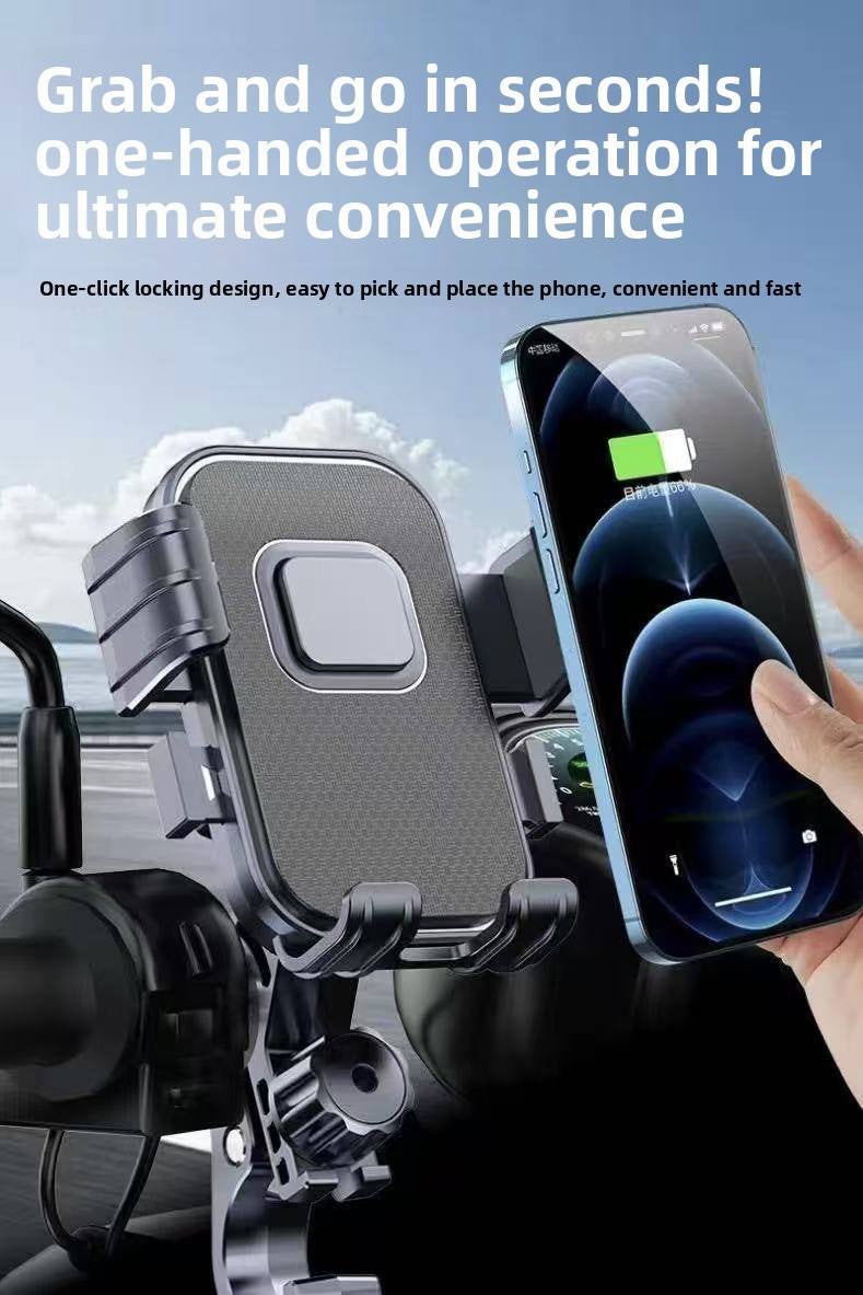 سجيت حامل هاتف للدراجات مزوّد بخُطاف، وحامل هاتف للدراجات النارية، ومشبك هاتف على المقود، ومشبك هاتف للسكوتر مناسب لهواتف iPhone و Samsung - Image 3