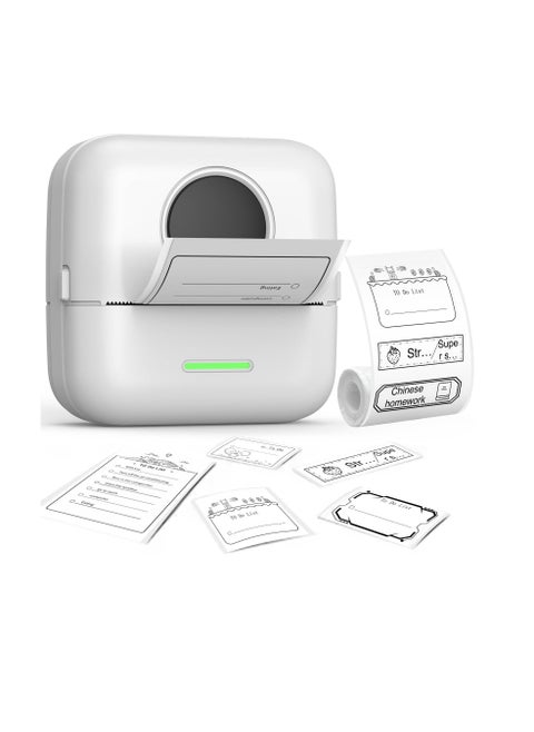 Label Maker Machine with Tape, Portable Bluetooth Label Printer Sticker Maker Machine for Labeling Barcode, Name, Address, Mailing, Organizing, Great for Home, Office, Inkless, USB Rechargeable