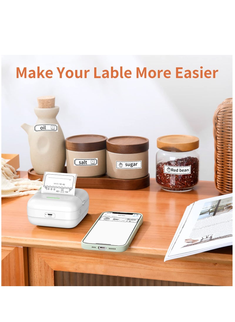Arabest - Label Maker Machine with Tape, Portable Bluetooth Label Printer Sticker Maker Machine for Labeling Barcode, Name, Address, Mailing, Organizing, Great for Home, Office, Inkless, USB Rechargeable - Image 1