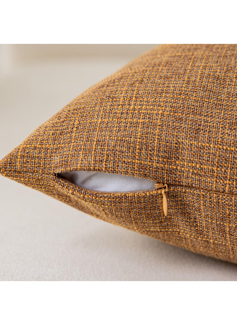 K KEVIN TEXTILE Kevin Textile Set of 2 Decor Burlap Natural Style Faux Linen Throw Pillow Cover Cushion Case for Floor with Invisible Hidden  26-inches  Hazel Brown  - Image 2