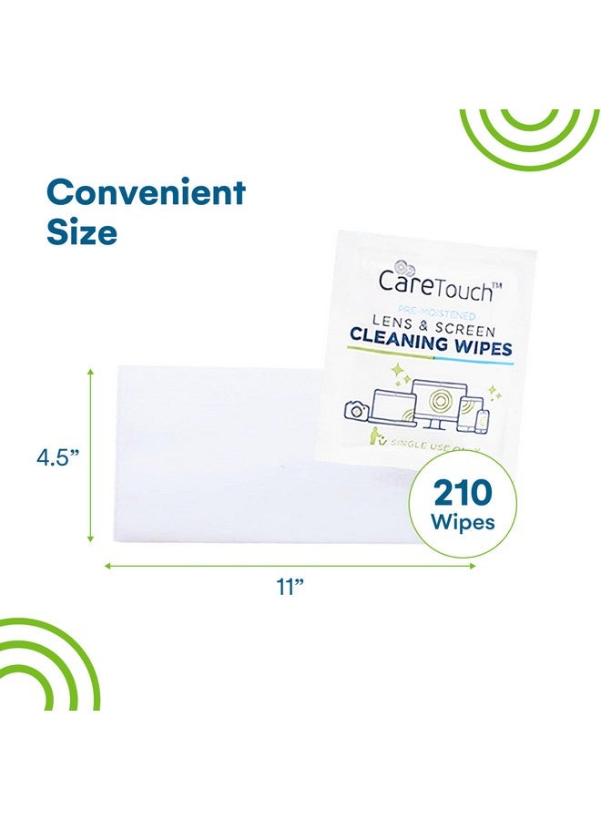 Care Touch Care Touch Lens Wipes for Eyeglasses - 210 Individually Wrapped Pre-Moistened Wipes, 5x6 Inches - Cleaner for Glasses, Sunglasses, and Screens - Gentle and Portable for On-the-Go Cleaning of Devices - Image 3