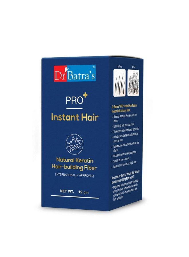 Dr Batra's Pro+ Instant Hair Natural Keratin Hair Building Fibre (Internationally Approved) Black Hair Fiber For Thin & Fine Hair Suitable For Men And Women - Image 3