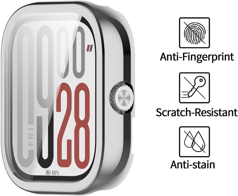 KASTWAVE Premium Xiaomi Redmi Watch 5 Case with Built-in Screen Protector, Shockproof TPU Full Coverage Protective Cover, Scratch Resistant, Drop Proof, Slim Fit, Easy Install - Silver - Image 2