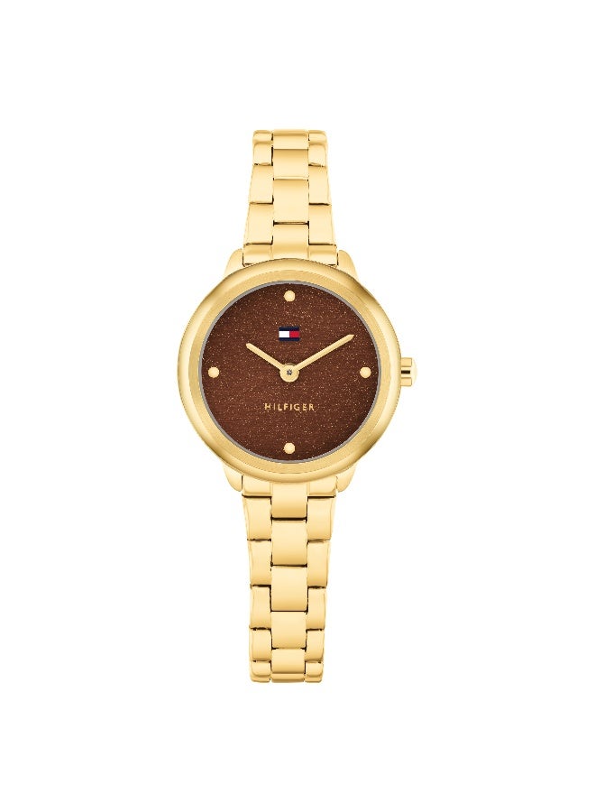 Tommy Hilfiger Women's Quartz Watch with Burgundy Dial and Gold Stainless Steel Bracelet - 1782815 - Image 2