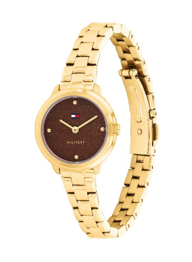 Tommy Hilfiger Women's Quartz Watch with Burgundy Dial and Gold Stainless Steel Bracelet - 1782815 - Image 1