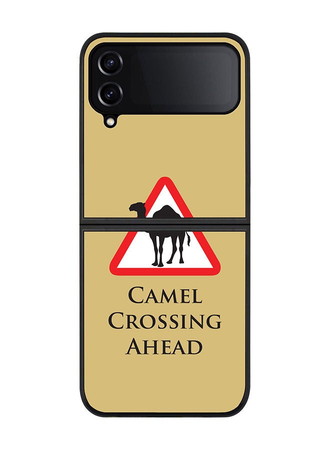 Stylizedd Rugged Black edge case for Samsung Galaxy Z Flip4 Slim fit Soft Case Flexible Rubber Edges Anti Drop TPU Gel Thin Cover - Camel Crossing - Image 1